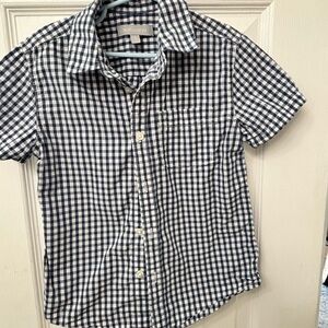 Nordstrom Navy and White Checkered Kids Button-Down Shirt